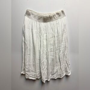 White Bohemian Midi Skirt